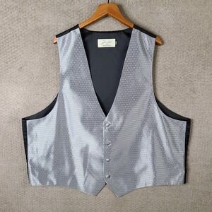Jean Yves Paris Pour L'Homme Vest Mens XXXL 3XL Silver Black Formal Tuxedo